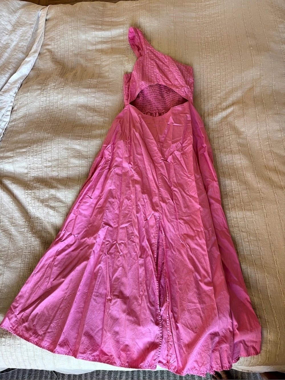 S/W/F Pink One Shoulder Maxi Dress